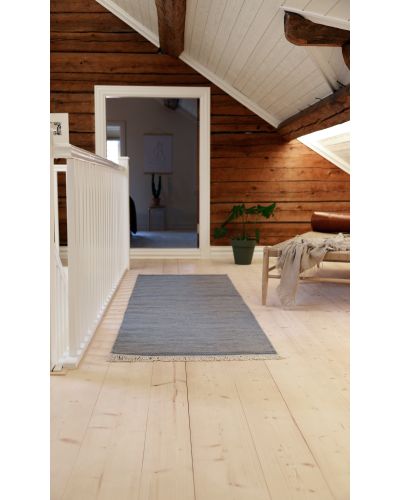 Hestra lyseblå - håndvævet uldtæppe