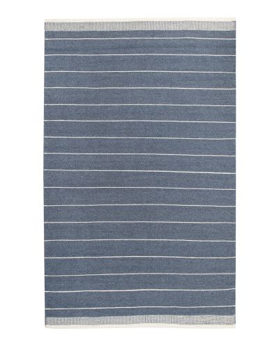 Ikast blå - håndvævet uldtæppe