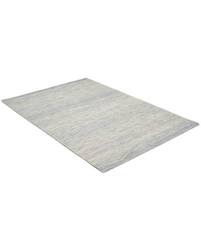 Mellby blå - håndvævet uldtæppe