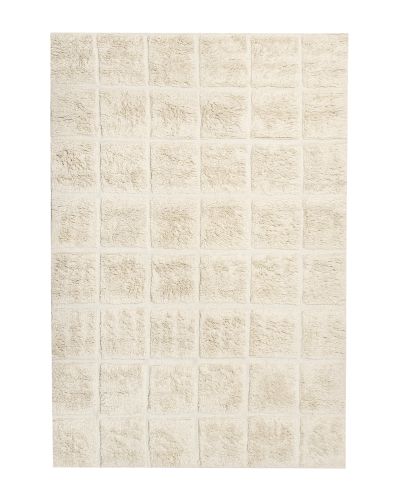 Nolita white - håndvævet uldtæppe