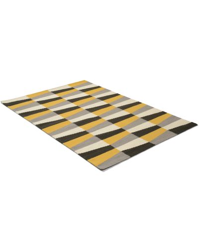 Roskilde gul - håndvævet uldtæppe