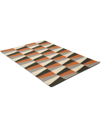 Roskilde orange - håndvævet uldtæppe