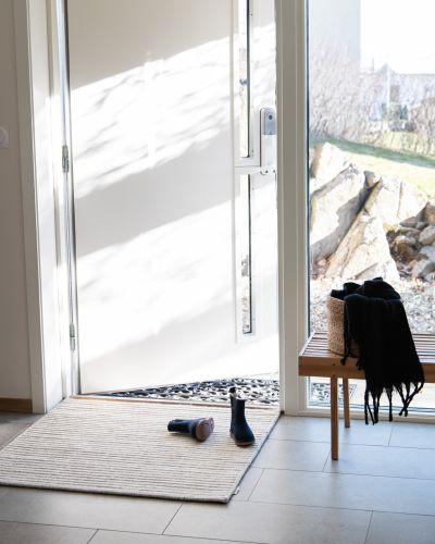 Särna dørmåtte linen - håndtuftet uldtæppe