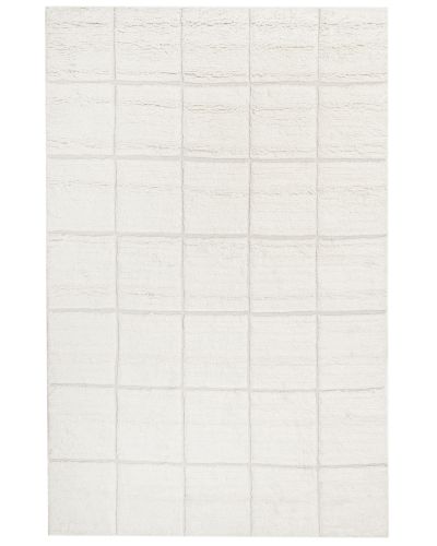 Safi hvid - håndvævet uldtæppe