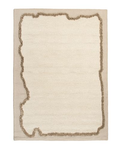 Sisak beige - håndtuftet uldtæppe