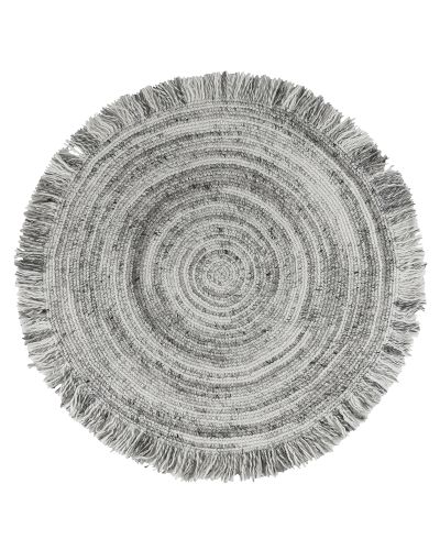 Slite rund natur - håndvævet uldtæppe