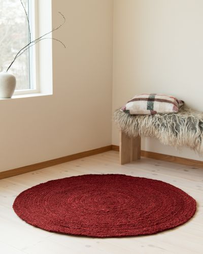Smickra rund rød - kludetæppe