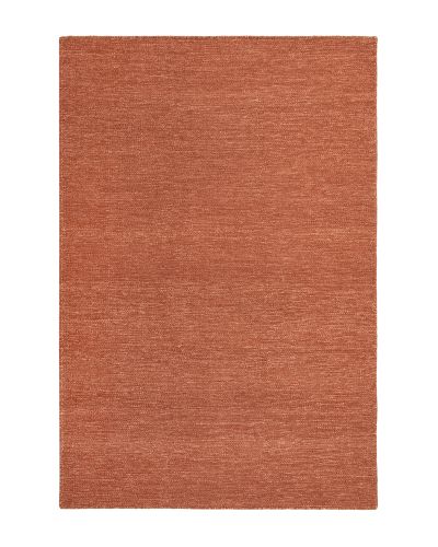 Solliden terracotta - håndvævet uldtæppe
