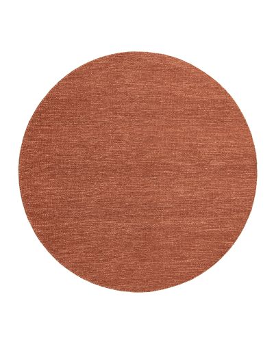 Solliden rund terracotta - håndvævet uldtæppe