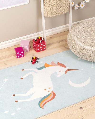 Unicorn blå - børnetæppe