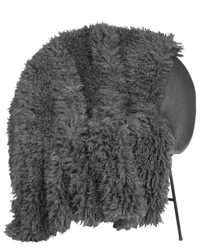 Wooly grey – imiteret fåreskindsplaid
