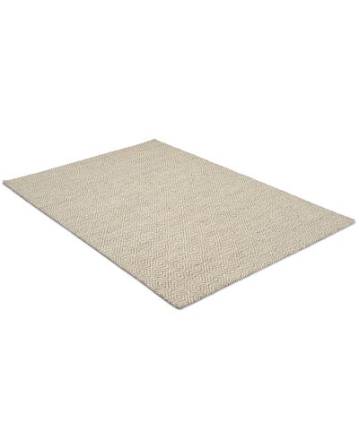 Zebra beige - håndvævet uldtæppe