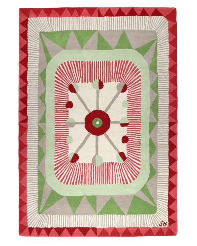 Zigzag red - håndtuftet tæppe