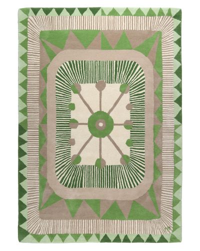 Zigzag green - håndtuftet tæppe