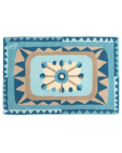 Zigzag blue - dørmåtte