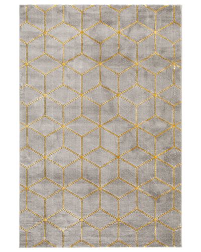 Diamond Cube antracit/guld - maskinvævet tæppe