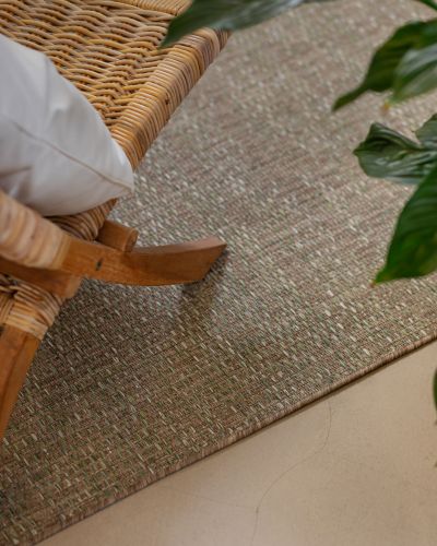 Palma Plain grøn - fladvævet tæppe