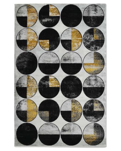Art Circle sort/guld - maskinvævet tæppe