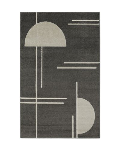 Florence Modern sort - maskinvævet tæppe