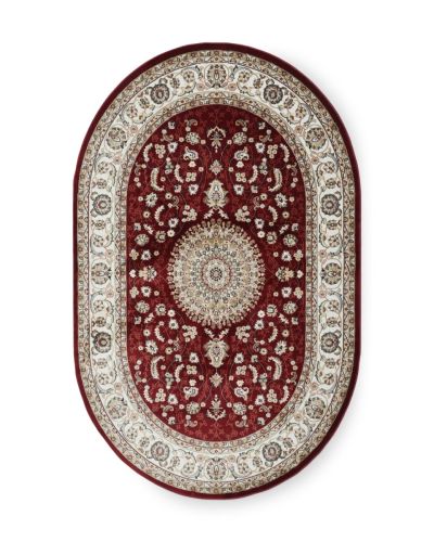Dubai Medallion oval rød - maskinvævet tæppe