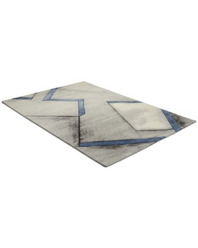 Le clear grå/blå - maskinvævet tæppe
