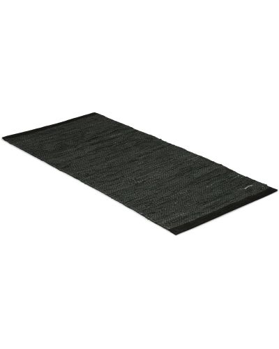 Leather rug sort - kludetæppe