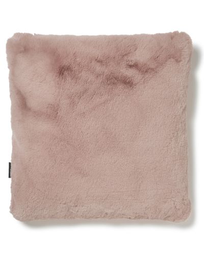 Fluffy lyserød - pude i imiteret pels