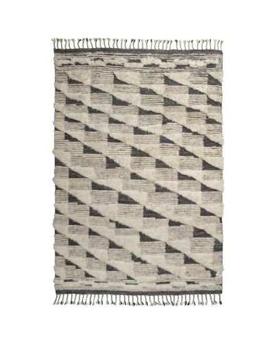 Marrakesh ivory/charcoal - håndknyttet tæppe 