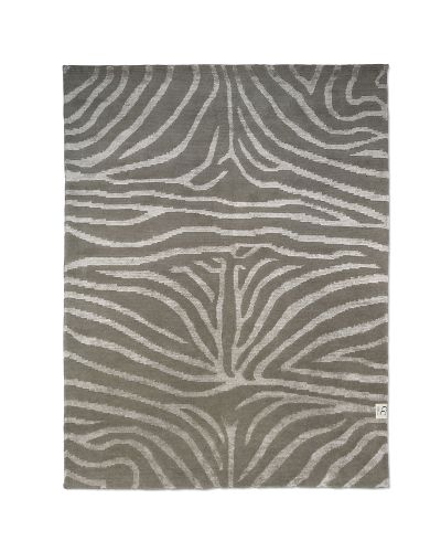 Zebra greige/linned - håndknyttet tæppe