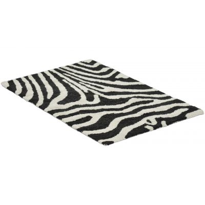 Zebra simply sort/hvid - badeværelsesmåtte