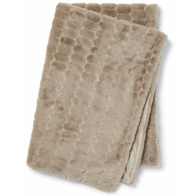 Bubble taupe - plaid syntetisk pels