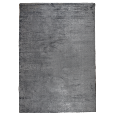 Angel mørkegrå - håndvævet tæppe med luv
