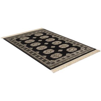 Afghan sort - kunstsilketæppe