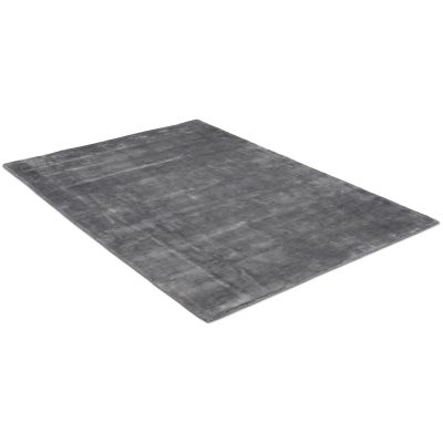 Angel mørkegrå - håndvævet tæppe med luv