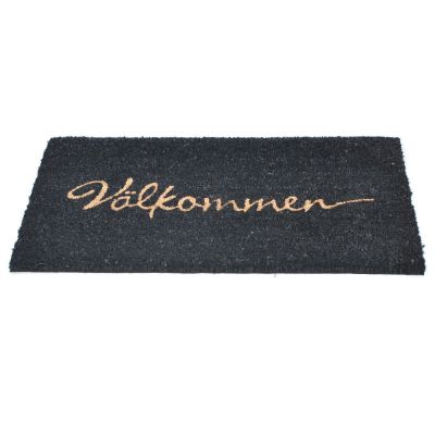 Välkommen kokosfiber sort - dørmåtte