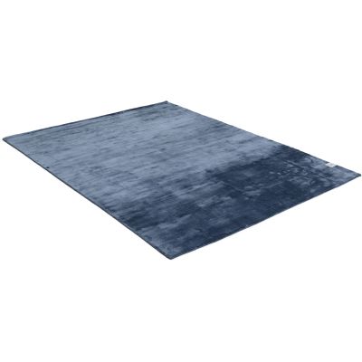 Velvet tencel twilight blue - håndvævet tæppe med luv