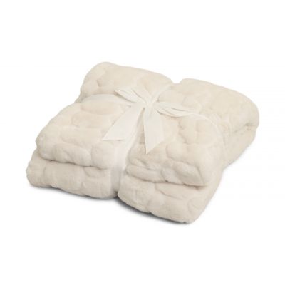 Bubble ivory - plaid syntetisk pels
