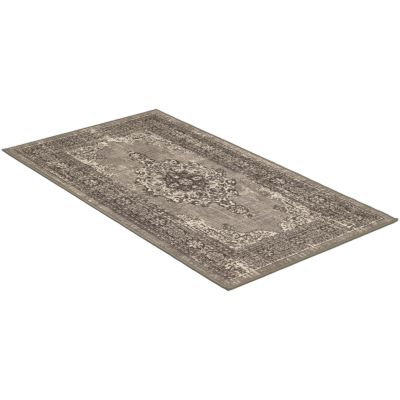 Vintage Medaljong taupe - tæppe med gummibagside