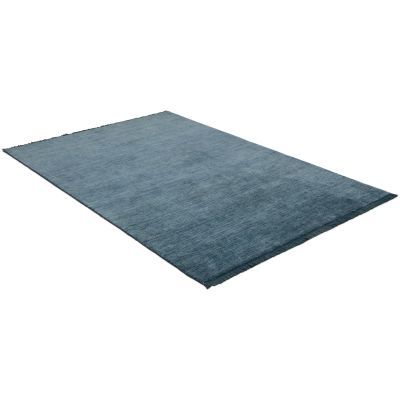 Drama handloom blue coral - håndvævet tæppe med luv