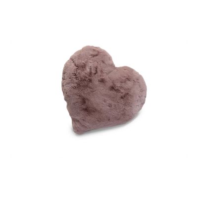 Fluffy heart rosa - pude i kunstmateriale