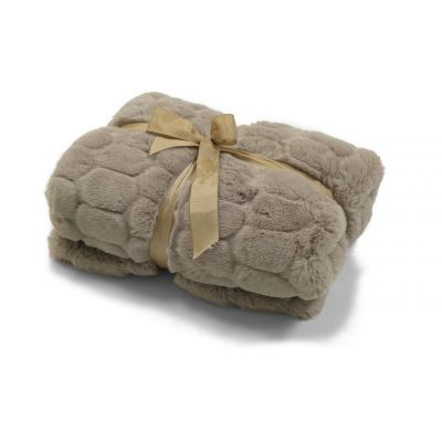 Bubble taupe - plaid syntetisk pels