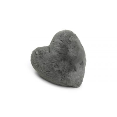 Fluffy heart grå - pude i kunstmateriale