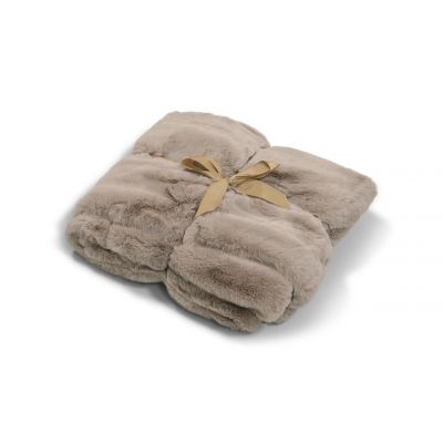 Fluffy taupe - plaid i kunstmateriale