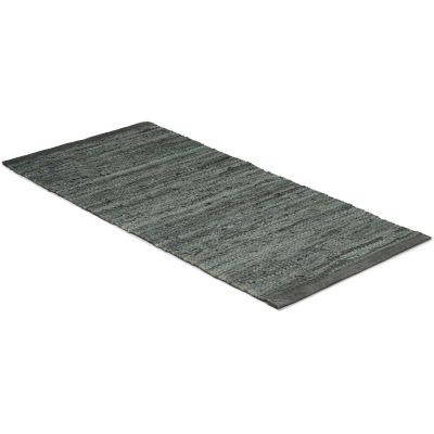 Leather rug mørkegrå - kludetæppe