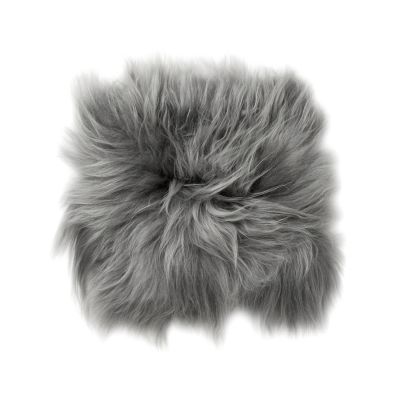 Molly grey brisa - firkantet stolehynde i langhåret fåreskind økologisk
