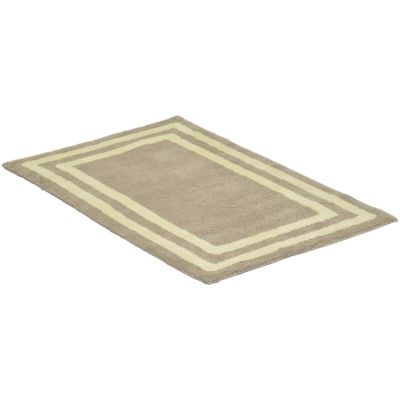 Firenze simply taupe/hvid - badeværelsesmåtte