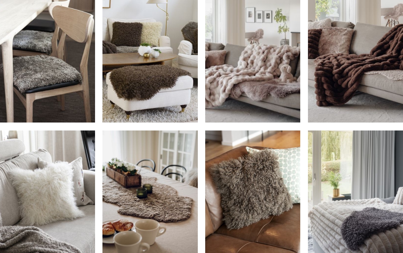 Skind, puder og tæpper